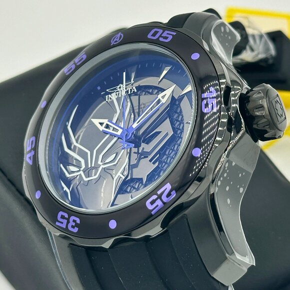 Invicta MARVEL BLACK PANTHER Limited Edition 48mm Black Dial Watch NEW Rare Find - Picture 2 of 8